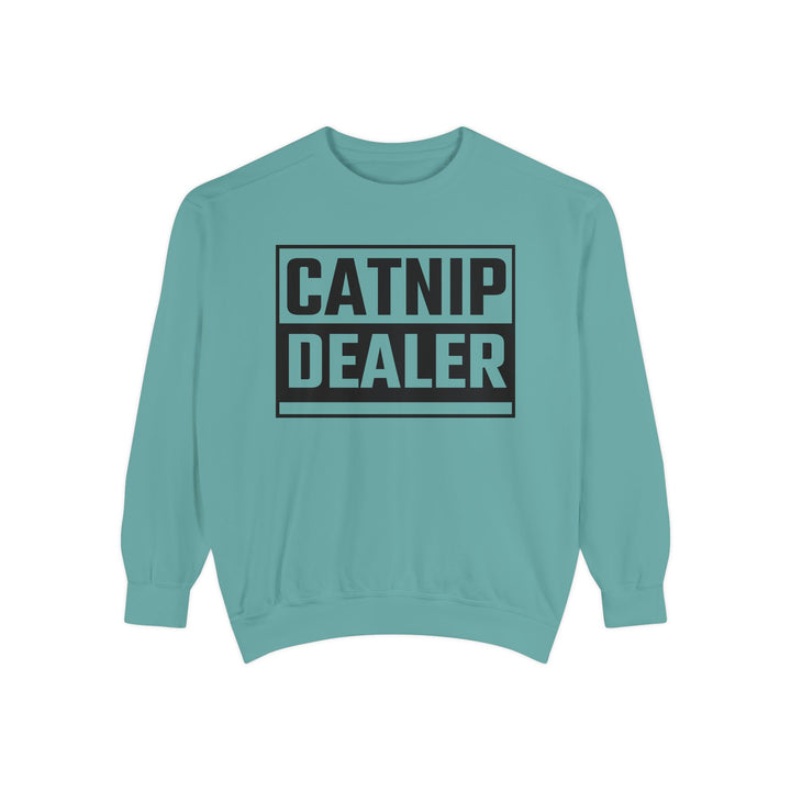 Catnip Dealer Sweatshirt Featuring a Bold and Humorous Black and White Typographic Design for Cat Lovers and Pet Owners Perfect Gift for Cat Parents Unisex Sweater for Every Season