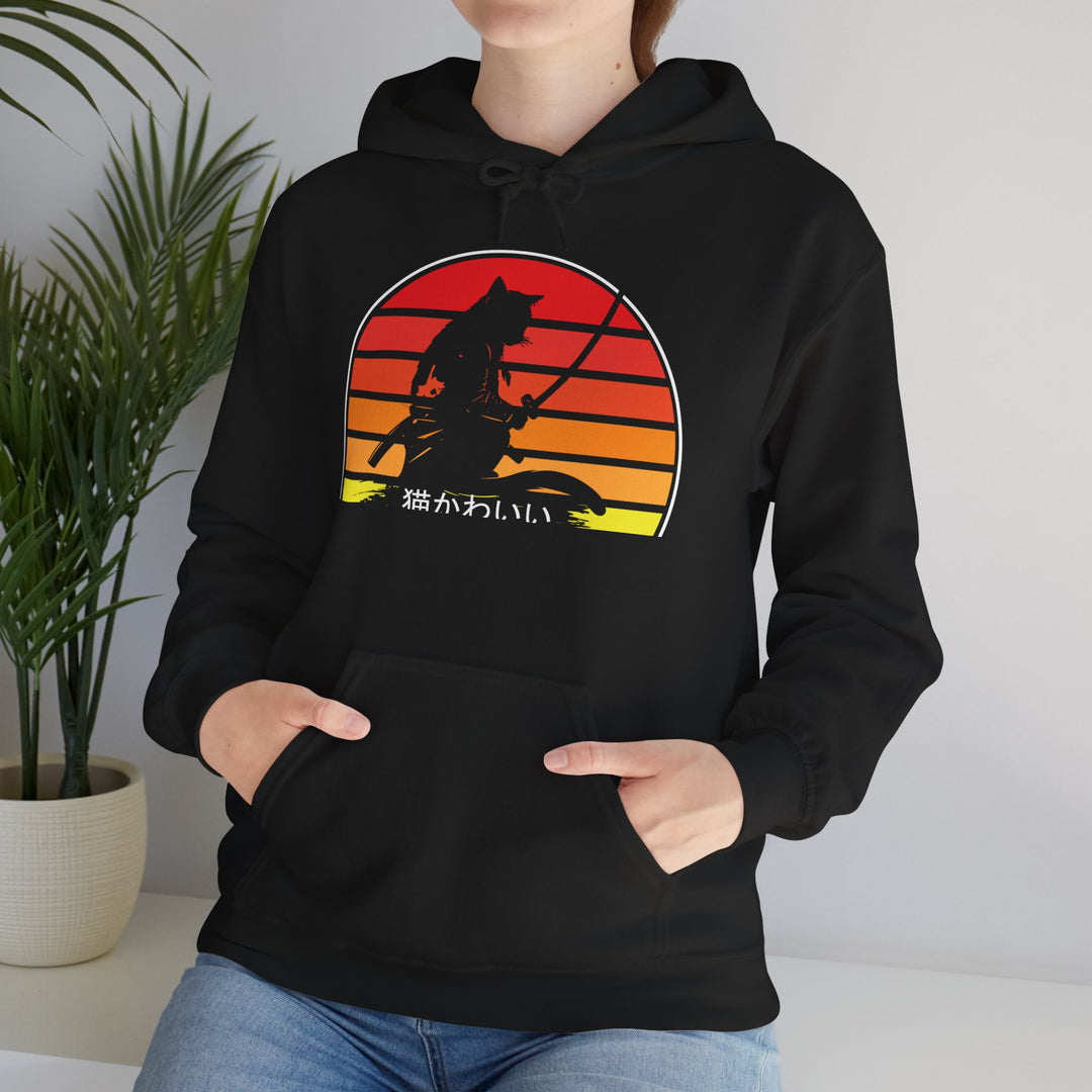 Samurai Cat Sunset Hoodie