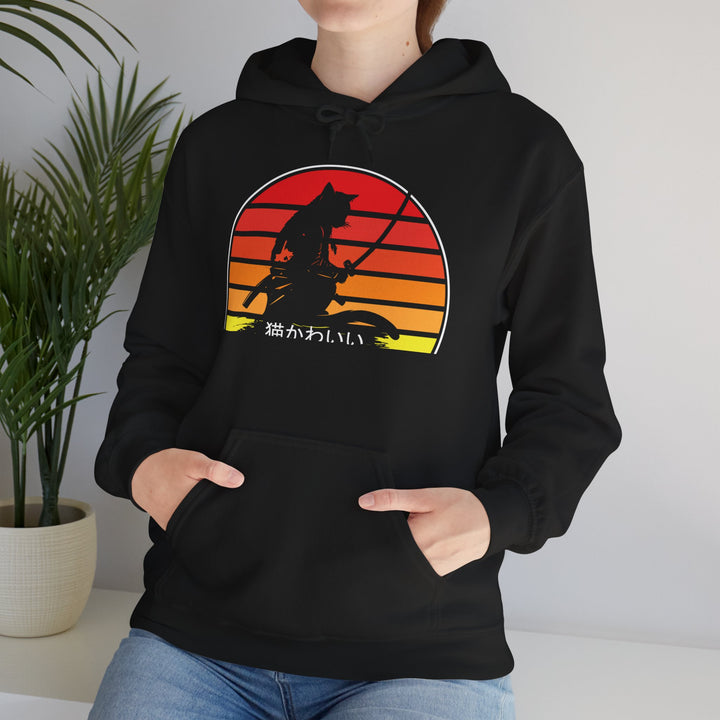 Samurai Cat Sunset Hoodie