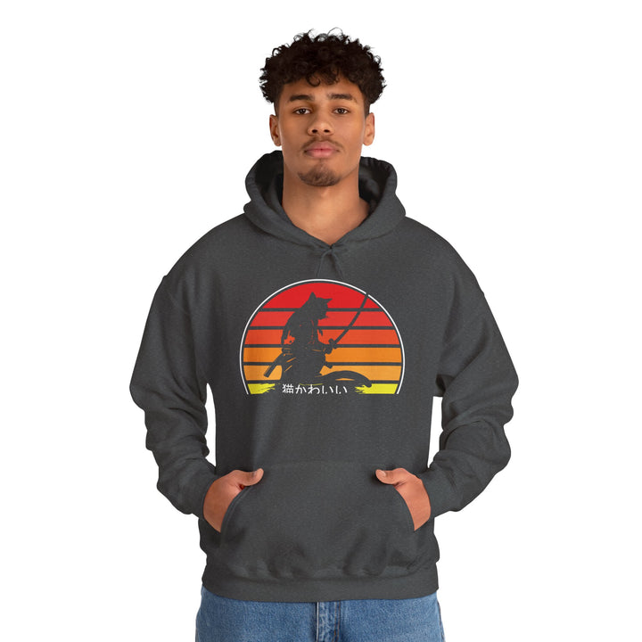 Samurai Cat Sunset Hoodie