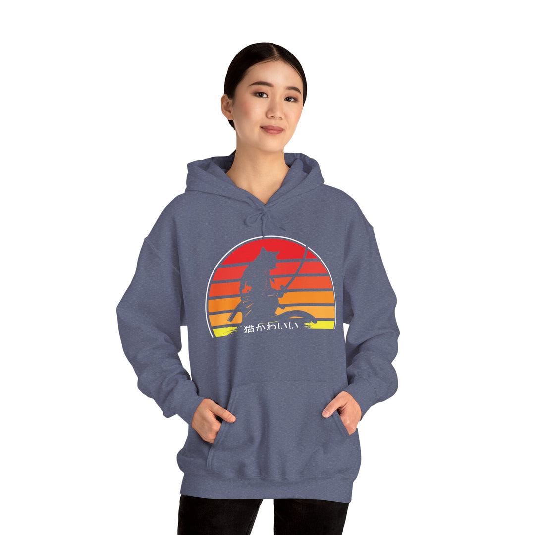 Samurai Cat Sunset Hoodie