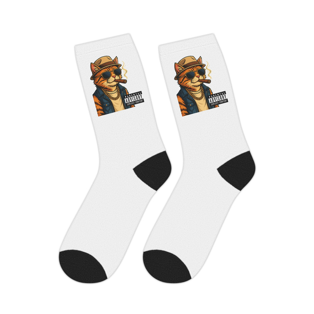 Parental Advisory Cat Mid-Length Socks