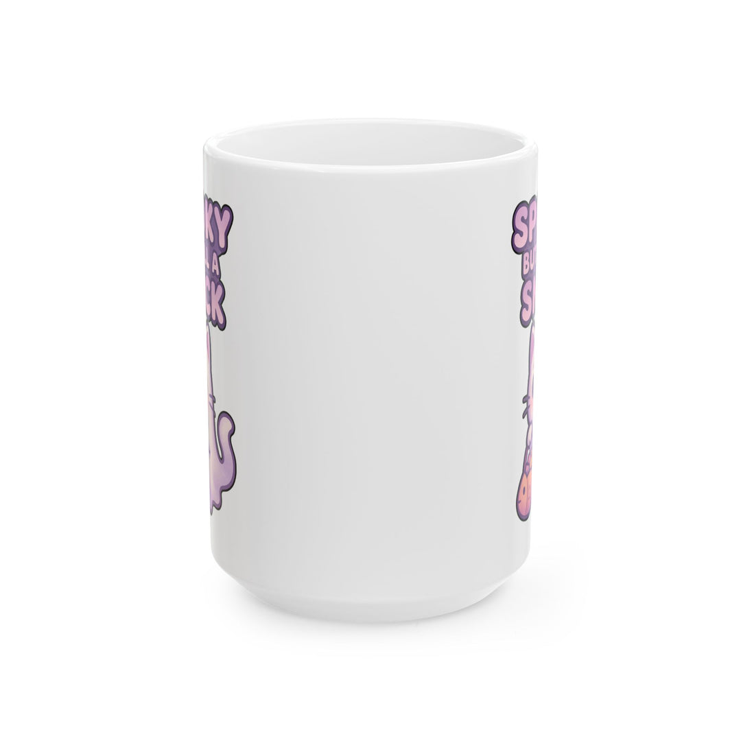 Spooky Snack Ceramic Mug - Perfect for Halloween, Coffee Lovers, Cute Gift, 11oz/15oz Mugs, Cat Lovers