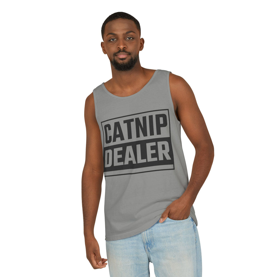 Catnip Dealer Tank Top, Funny Pet Lover Gift, Summer Sleepwear, Cat Mom Shirt, Unisex Casual Wear