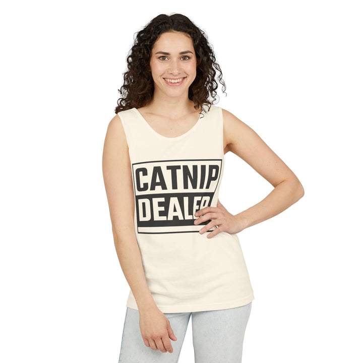 Catnip Dealer Tank Top, Funny Pet Lover Gift, Summer Sleepwear, Cat Mom Shirt, Unisex Casual Wear