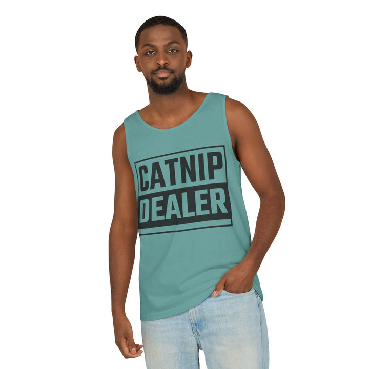 Catnip Dealer Tank Top, Funny Pet Lover Gift, Summer Sleepwear, Cat Mom Shirt, Unisex Casual Wear