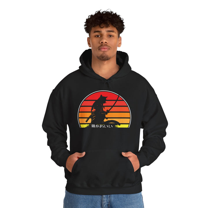 Samurai Cat Sunset Hoodie
