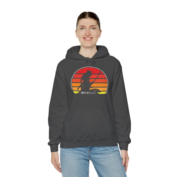 Samurai Cat Sunset Hoodie