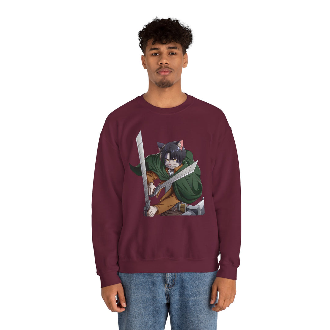 Anime-Inspired Cat Warrior Crewneck Sweatshirt, Cozy Unisex Sweatshirt, Gift for Anime Lovers, Perfect for Fall and Winter, Cute [...]