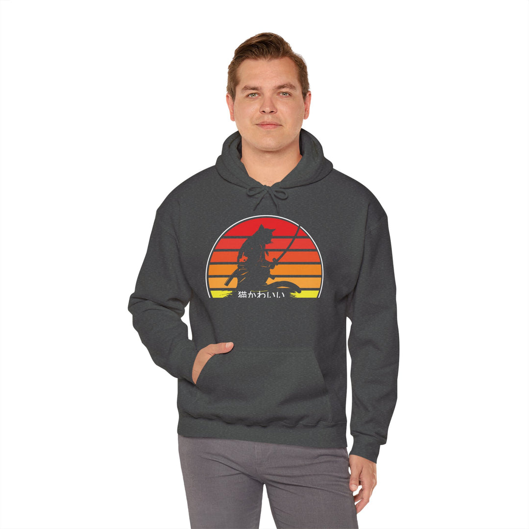 Samurai Cat Sunset Hoodie
