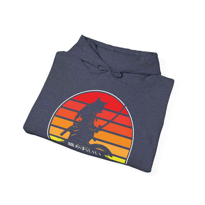 Samurai Cat Sunset Hoodie