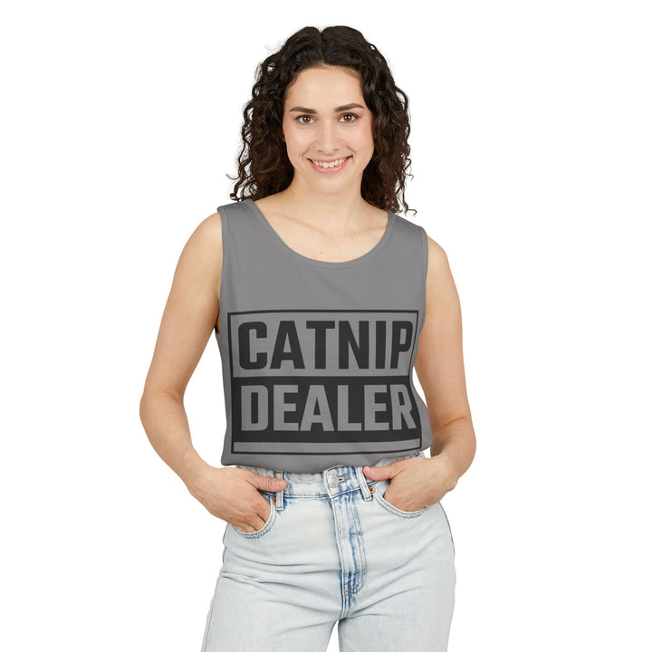 Catnip Dealer Tank Top, Funny Pet Lover Gift, Summer Sleepwear, Cat Mom Shirt, Unisex Casual Wear
