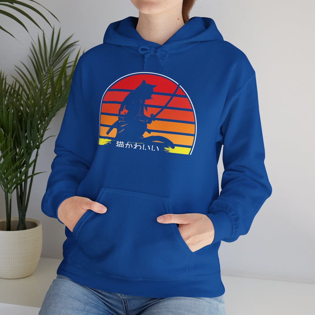 Samurai Cat Sunset Hoodie