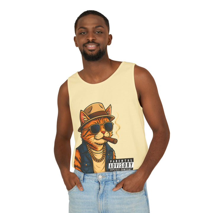 Cool Cat Unisex Tank Top - Funny Cat Graphic Tee, Summer Wear, Gift for Cat Lovers, Beach Party Essential, Casual Streetwear