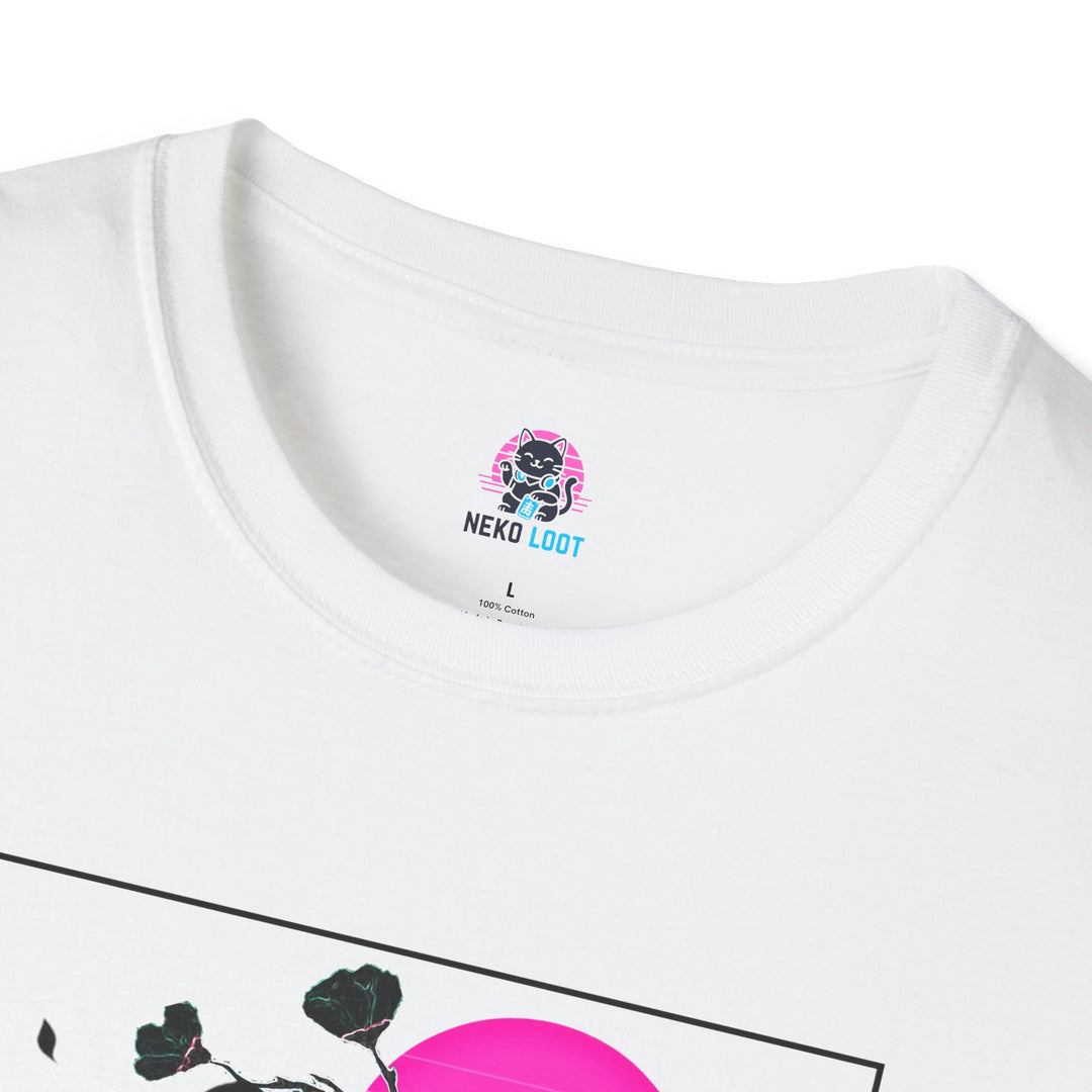 Glitchy Retro Cat-Inspired Unisex Softstyle T-Shirt