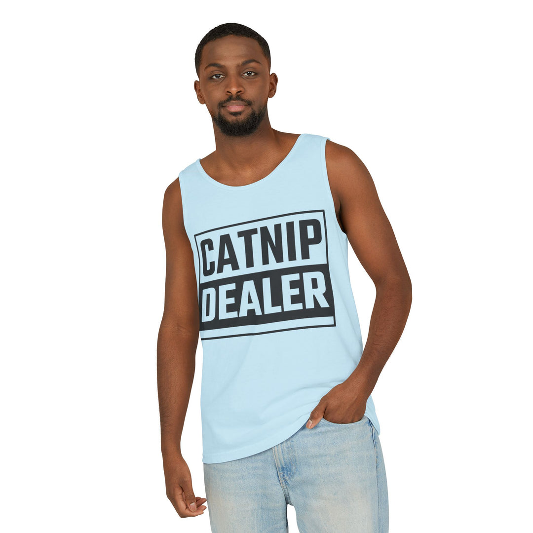 Catnip Dealer Tank Top, Funny Pet Lover Gift, Summer Sleepwear, Cat Mom Shirt, Unisex Casual Wear