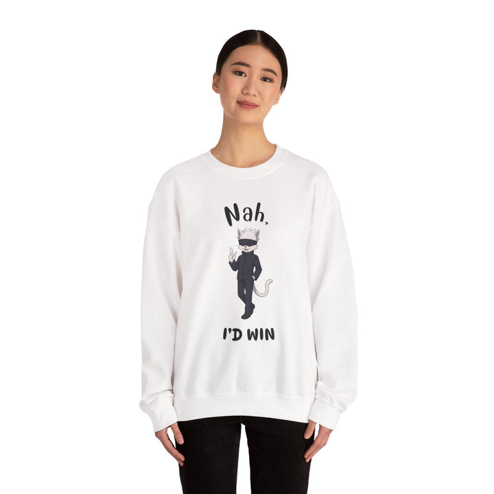 Cool Cat Sweatshirt, Funny Sweatshirt, Gift for Cat Lovers, Casual Outfit, Unisex Crewneck Sweatshirt, Unique Design