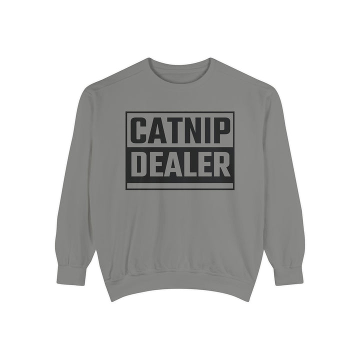 Catnip Dealer Sweatshirt Featuring a Bold and Humorous Black and White Typographic Design for Cat Lovers and Pet Owners Perfect Gift for Cat Parents Unisex Sweater for Every Season