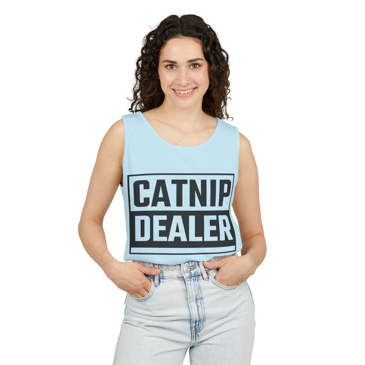 Catnip Dealer Tank Top, Funny Pet Lover Gift, Summer Sleepwear, Cat Mom Shirt, Unisex Casual Wear