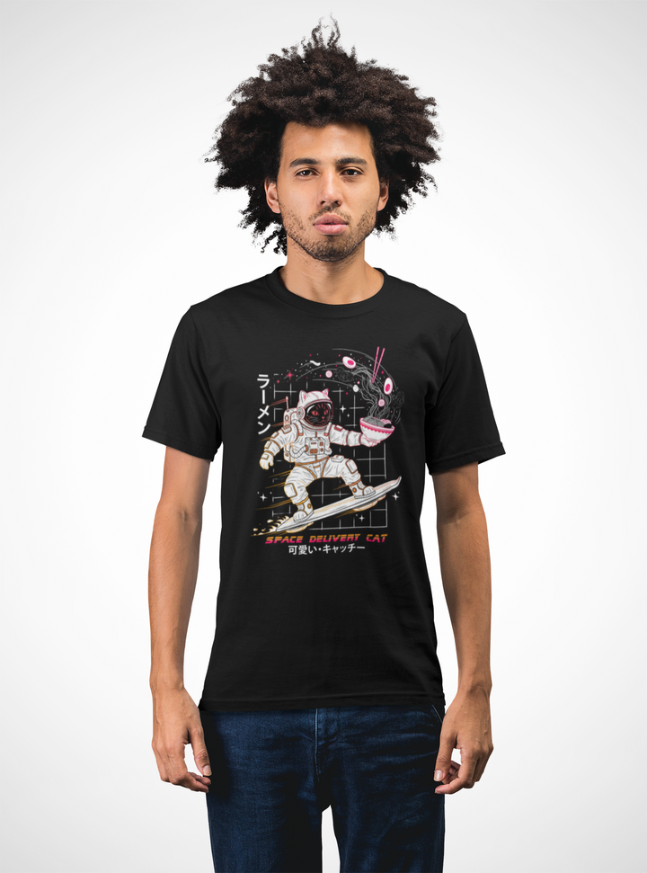 Space Delivery Cat V-Neck Tee