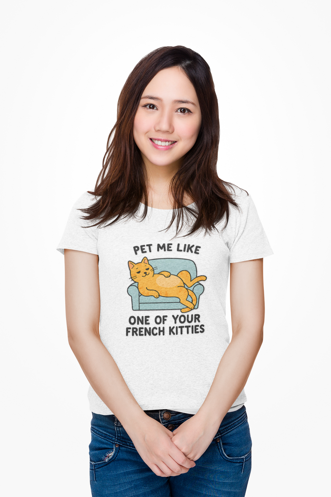 Pet Me Funny French Cat T-Shirt