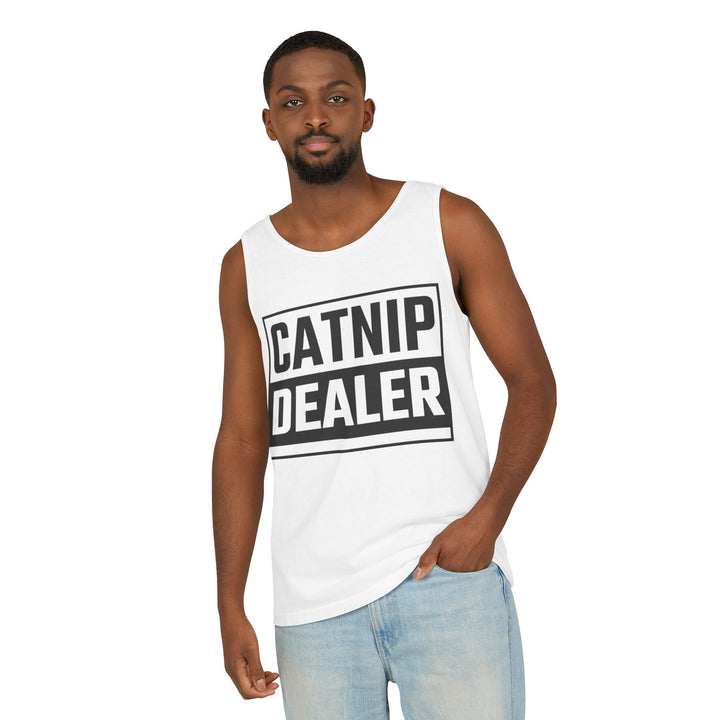 Catnip Dealer Tank Top, Funny Pet Lover Gift, Summer Sleepwear, Cat Mom Shirt, Unisex Casual Wear