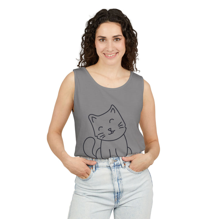Funny Cat Tank Top, Summer Tee, Gifts for Cat Lovers, Cute Animal Apparel, Relaxing Casual Wear, Women's Funny Shirt