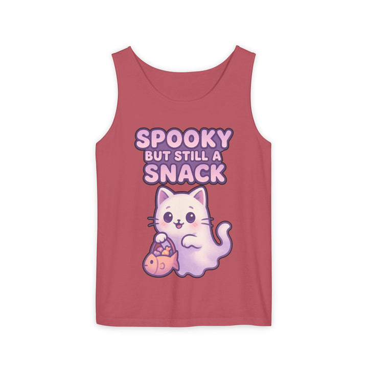 Spooky Snack Unisex Tank Top, Cute Cat Shirt, Halloween Apparel, Casual Wear, Gift for Cat Lovers, Summer Style