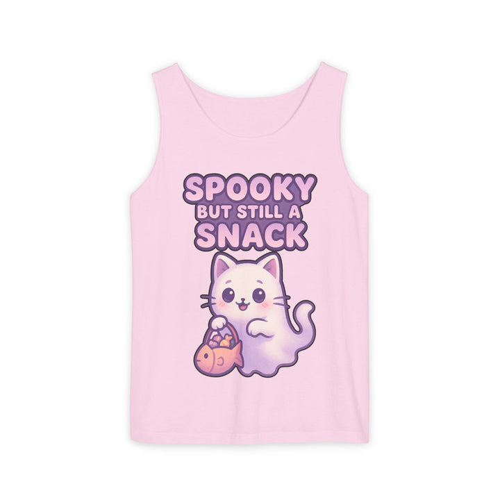 Spooky Snack Unisex Tank Top, Cute Cat Shirt, Halloween Apparel, Casual Wear, Gift for Cat Lovers, Summer Style