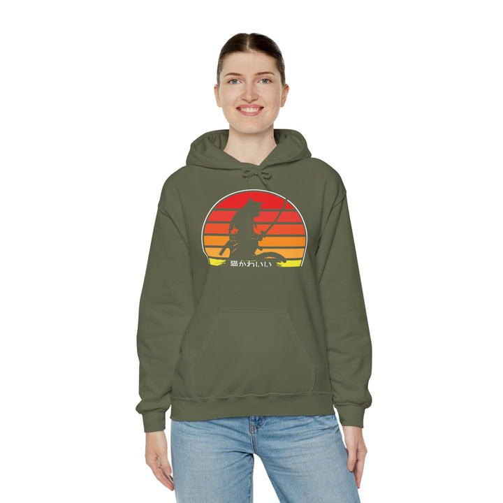 Samurai Cat Sunset Hoodie