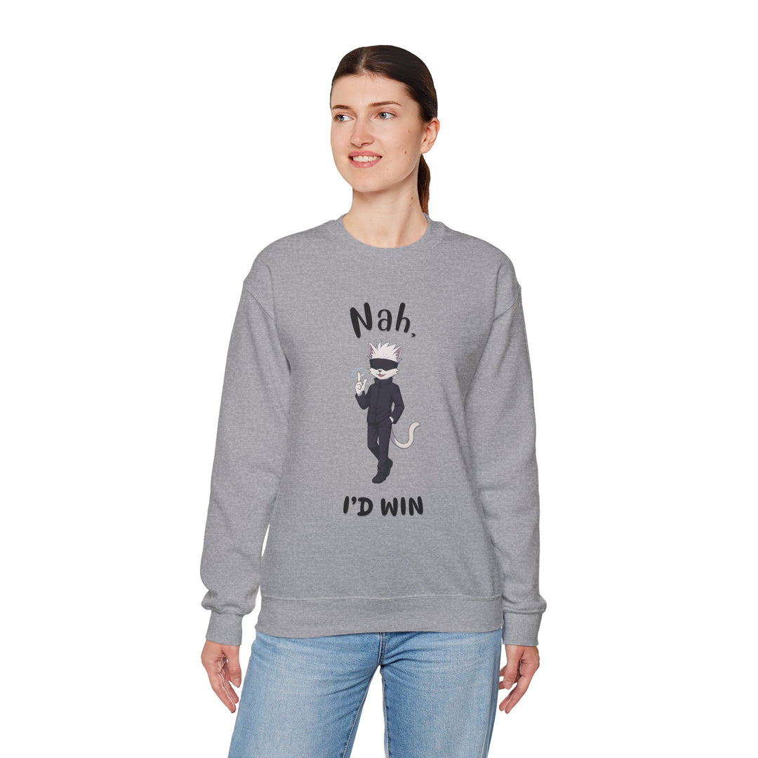 Cool Cat Sweatshirt, Funny Sweatshirt, Gift for Cat Lovers, Casual Outfit, Unisex Crewneck Sweatshirt, Unique Design