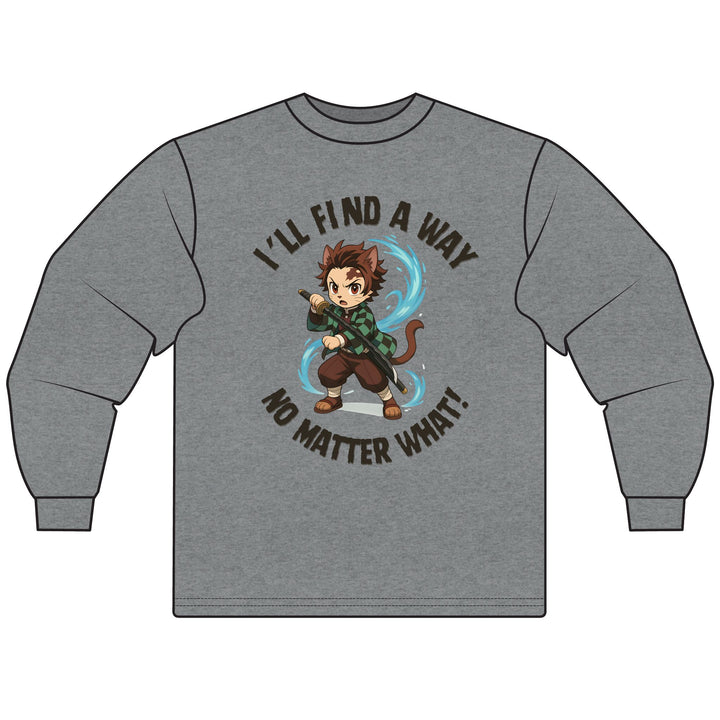 Inspirational Animated Character Long Sleeve T-Shirt - Perfect for Fans, Gifts, Motivational Wear, Casual Style, Everyday Comfort