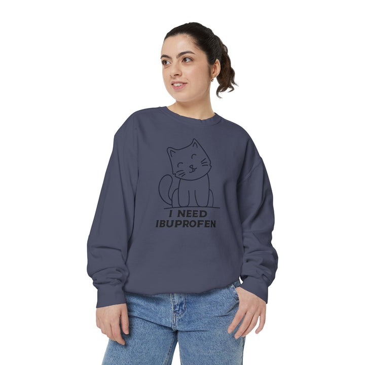 Cat-Themed Sweatshirt Featuring a Playful and Adorable Ghost Cat Holding a Candy Basket Cozy Gift for Cat Lovers Cute Animal Sweatshirt Funny Pet Apparel