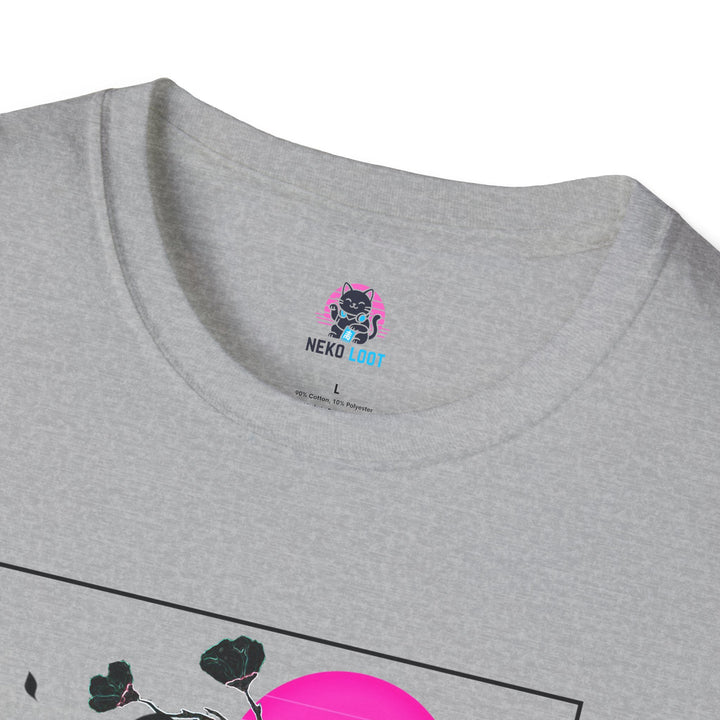 Glitchy Retro Cat-Inspired Unisex Softstyle T-Shirt
