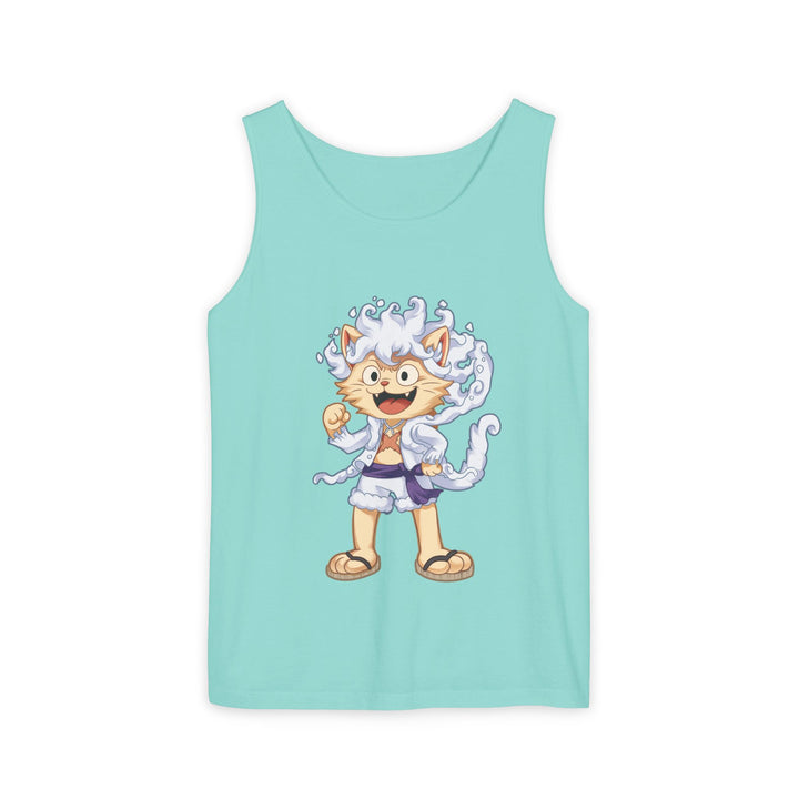 Whimsical Cat Tank Top, Unisex Funny Summer Shirt, Lightweight Graphic Top, Gift for Cat Lovers, Perfect for Beach Days, Casual Comfort Wear