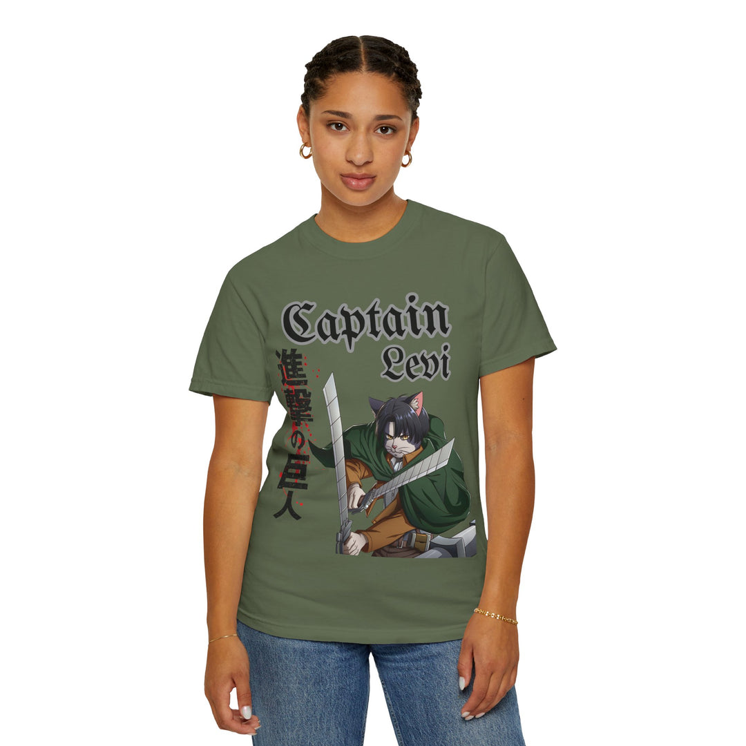 Captain Levi Anime Cat T-Shirt