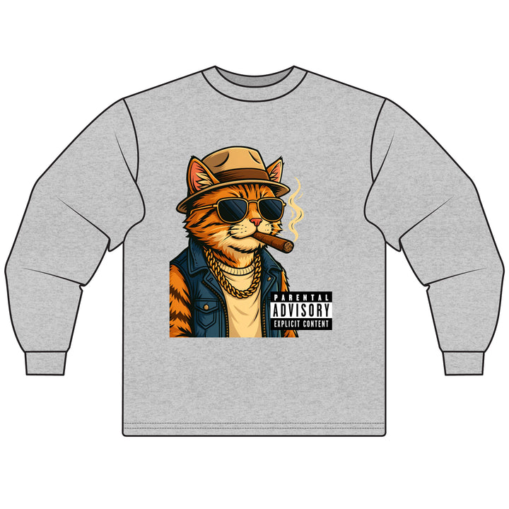 Parental Advisory Cat Unisex Long Sleeve T-Shirt