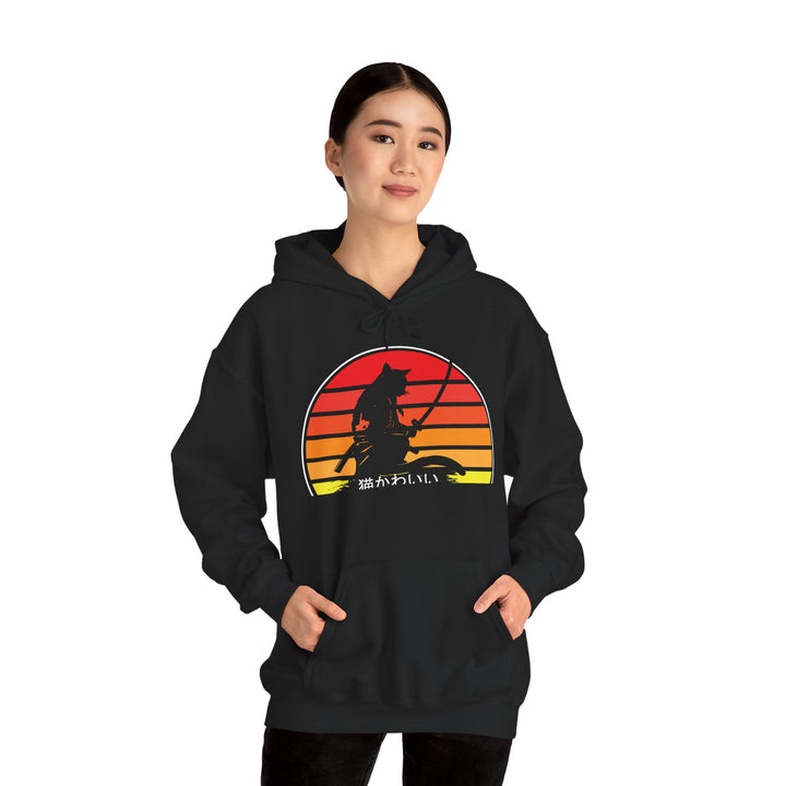Samurai Cat Sunset Hoodie