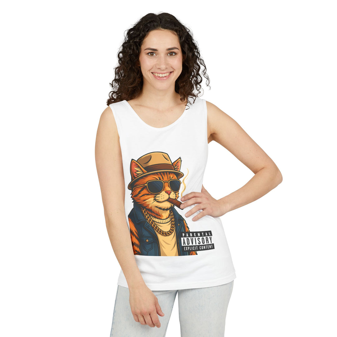 Cool Cat Unisex Tank Top - Funny Cat Graphic Tee, Summer Wear, Gift for Cat Lovers, Beach Party Essential, Casual Streetwear