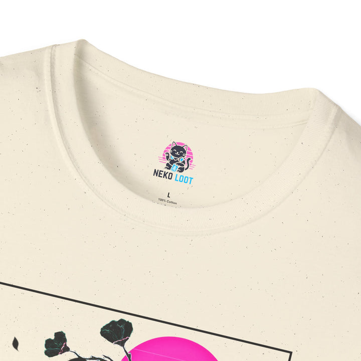 Glitchy Retro Cat-Inspired Unisex Softstyle T-Shirt