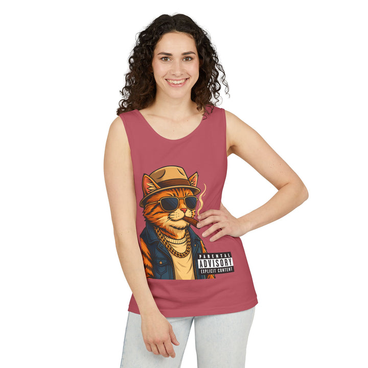Cool Cat Unisex Tank Top - Funny Cat Graphic Tee, Summer Wear, Gift for Cat Lovers, Beach Party Essential, Casual Streetwear