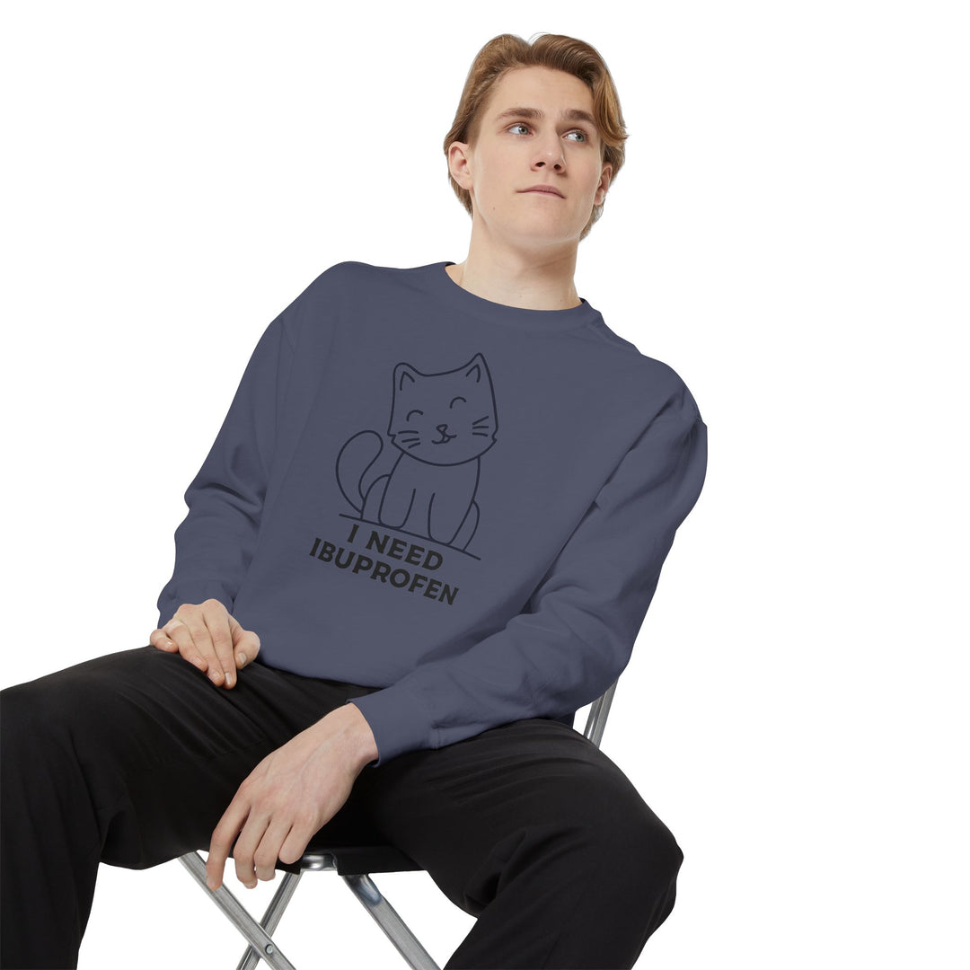 Cat-Themed Sweatshirt Featuring a Playful and Adorable Ghost Cat Holding a Candy Basket Cozy Gift for Cat Lovers Cute Animal Sweatshirt Funny Pet Apparel