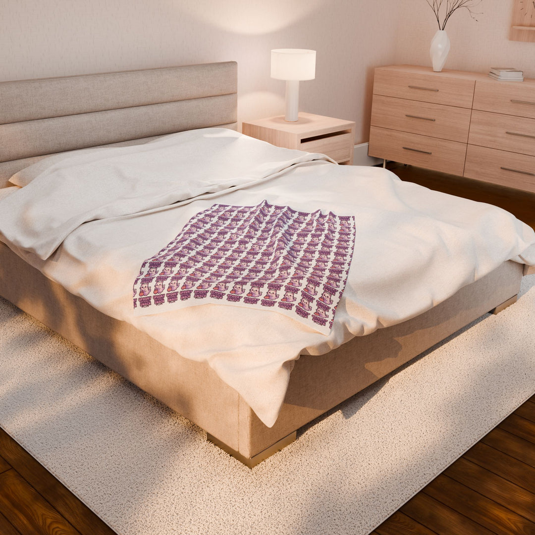 Cozy Velveteen Plush Blanket - Perfect Gift for Cuddly Nights, Home Decor, Baby Shower, Relaxation, and Cozy Evenings