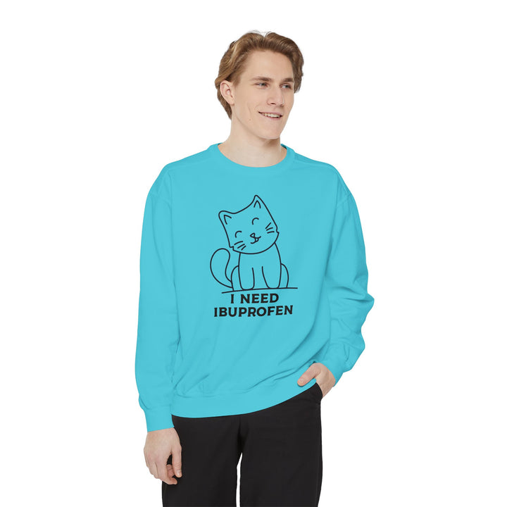 Cat-Themed Sweatshirt Featuring a Playful and Adorable Ghost Cat Holding a Candy Basket Cozy Gift for Cat Lovers Cute Animal Sweatshirt Funny Pet Apparel