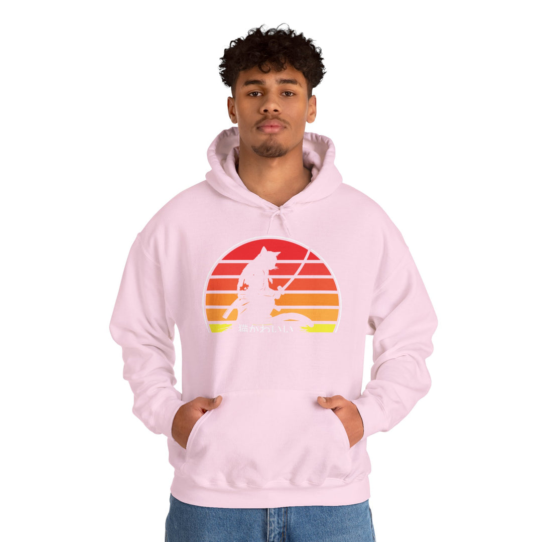 Samurai Cat Sunset Hoodie