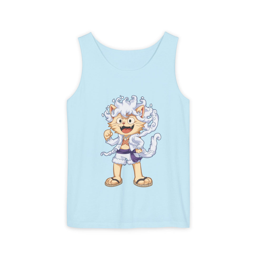 Whimsical Cat Tank Top, Unisex Funny Summer Shirt, Lightweight Graphic Top, Gift for Cat Lovers, Perfect for Beach Days, Casual Comfort Wear