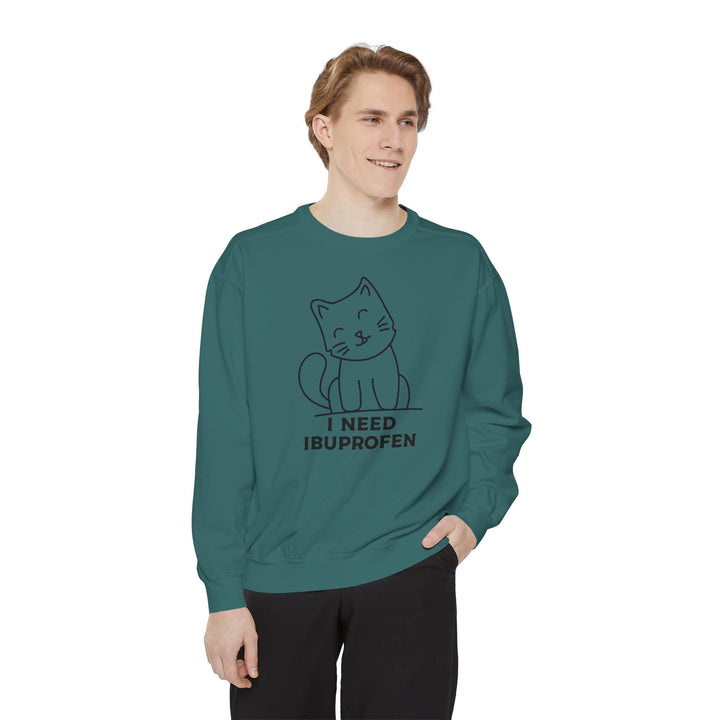 Cat-Themed Sweatshirt Featuring a Playful and Adorable Ghost Cat Holding a Candy Basket Cozy Gift for Cat Lovers Cute Animal Sweatshirt Funny Pet Apparel
