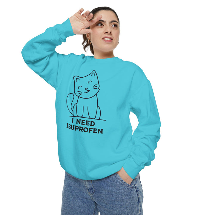 Cat-Themed Sweatshirt Featuring a Playful and Adorable Ghost Cat Holding a Candy Basket Cozy Gift for Cat Lovers Cute Animal Sweatshirt Funny Pet Apparel