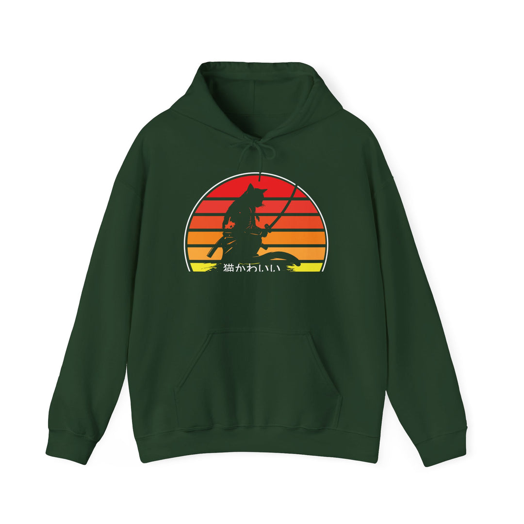 Samurai Cat Sunset Hoodie