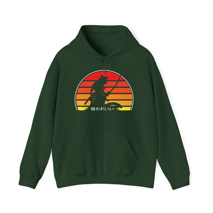 Samurai Cat Sunset Hoodie